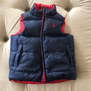 Ralph Lauren toddler reversible vest-blue/red